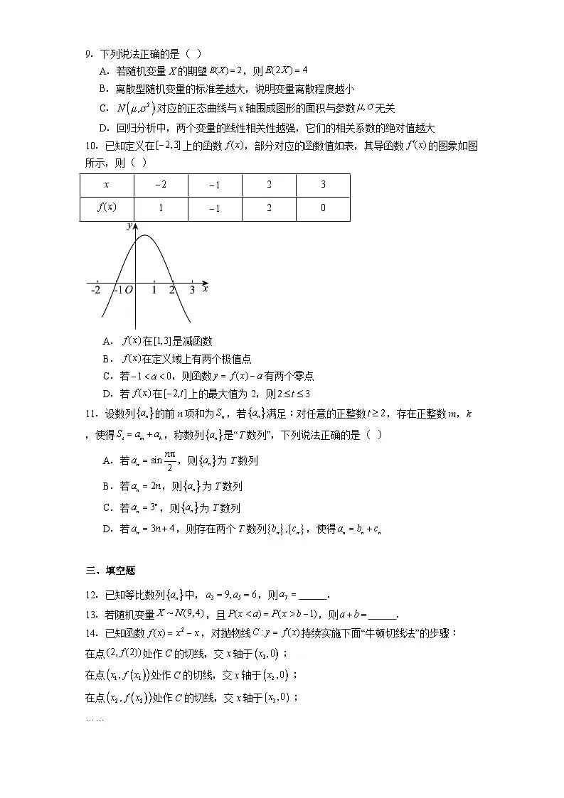 山东省潍坊市2024−2025学年高二下学期诊断性调研监测 数学试题（含解析）第2页