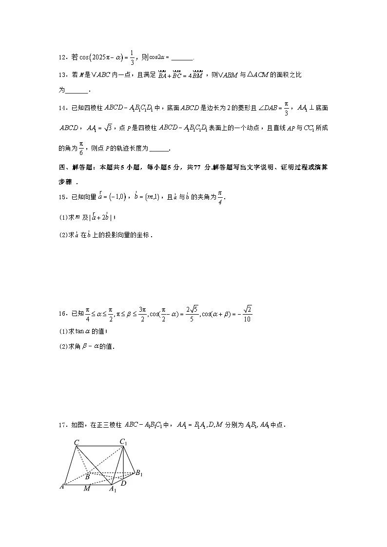 江苏省扬州中学2024-2025学年高一下学期5月自主学习评估 数学试卷第3页