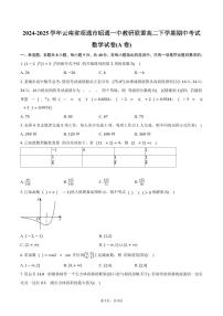云南省昭通市昭通一中教研联盟2024-2025学年高二（下）期中数学试卷(A卷)（含答案）