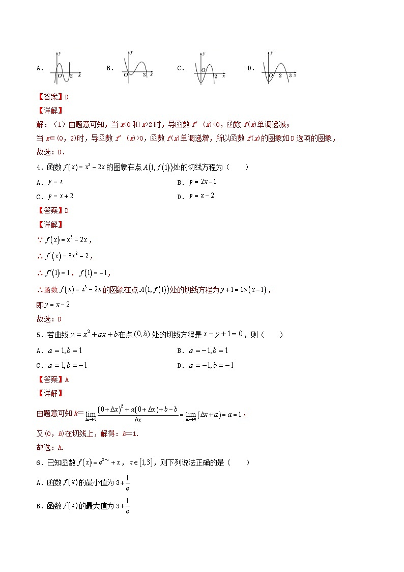 人教A版高二数学选修第二册导数测试卷（教师版）第2页