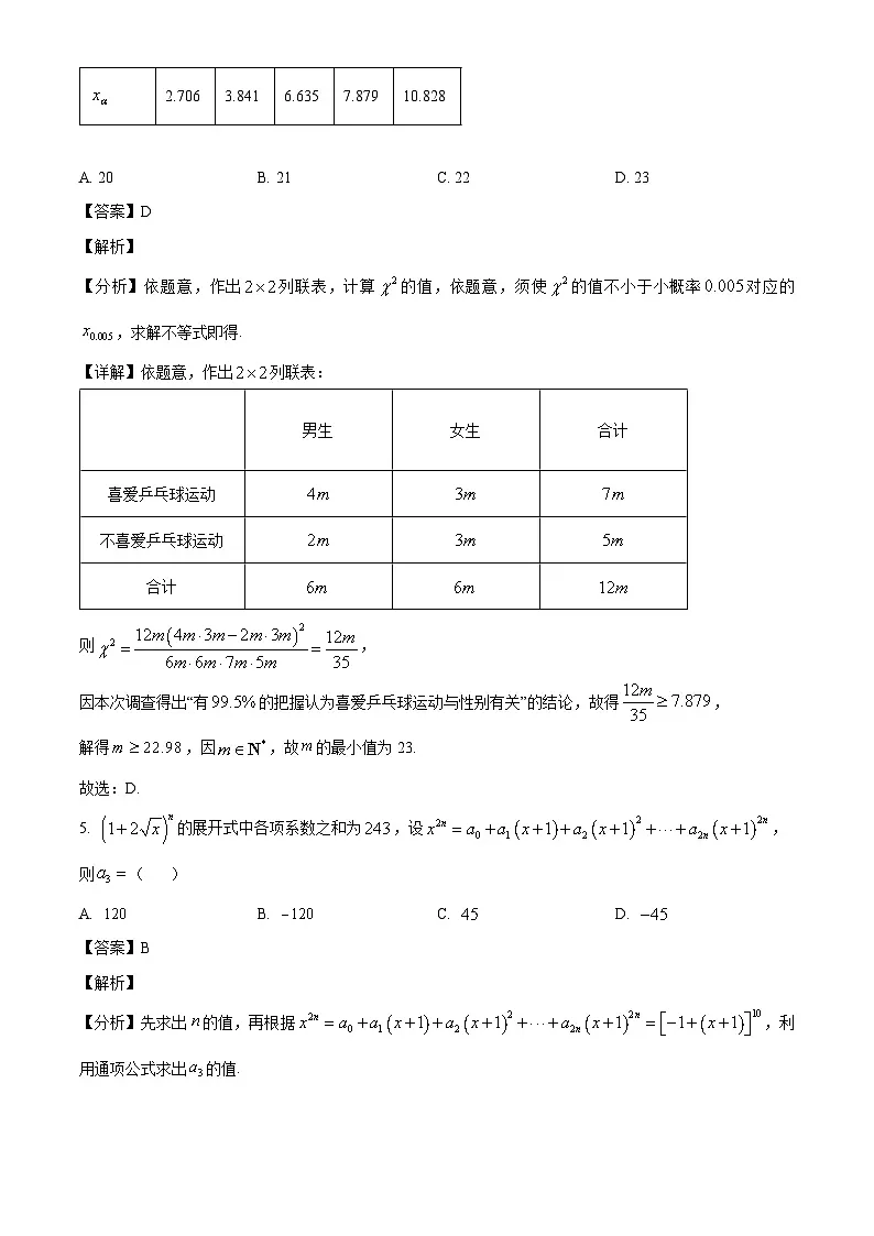 河南省三门峡市2024-2025学年高二下学期5月期末质量检测数学试题（解析）第3页