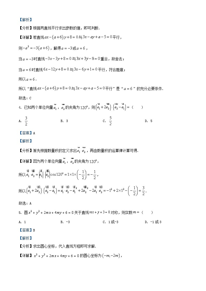 重庆市2024_2025学年高二数学上学期第一次月考试题含解析 (1)第2页