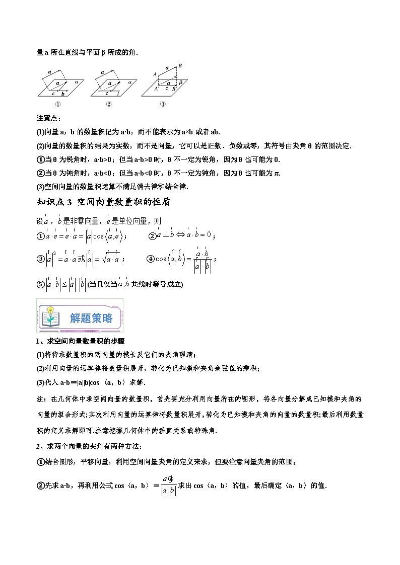 （暑假班-基础班）2025年人教A版高二数学暑假讲义第05讲 空间向量的数量积运算+课后巩固练习+随堂检测（教师版）第2页