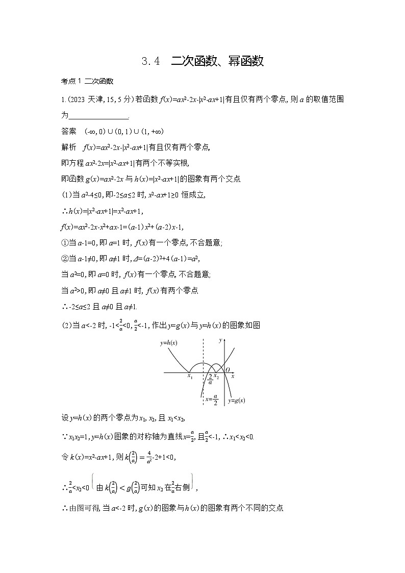 2 4二次函数与幂函数（十年高考）第1页