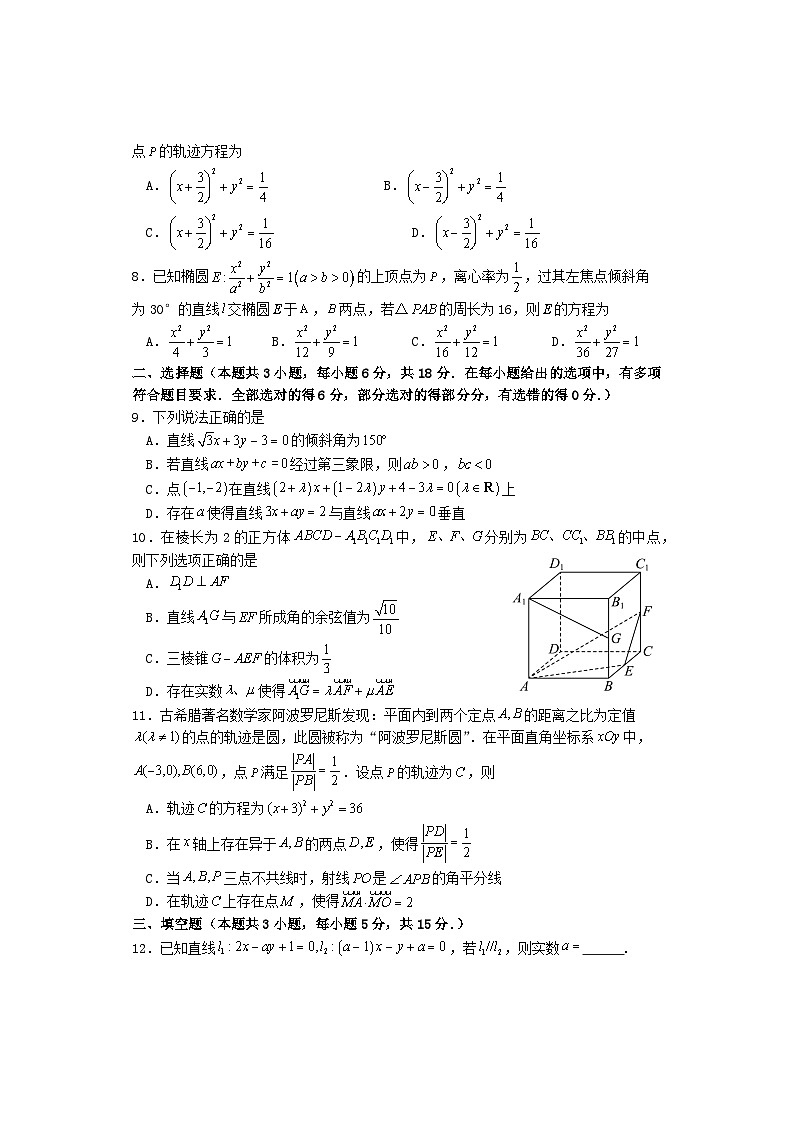 湖南省邵阳市武冈市2024_2025学年高二数学上学期期中试题第2页