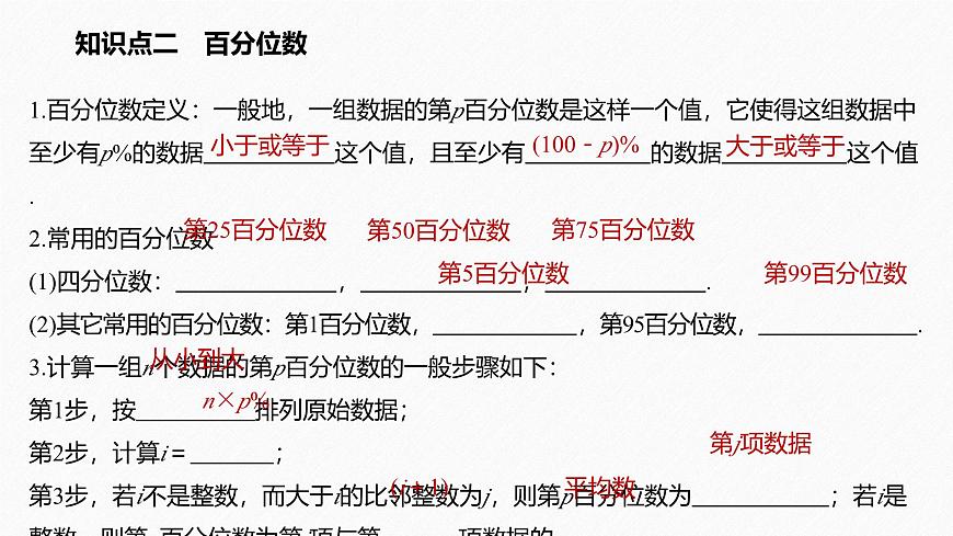 新人教版高中数学必修第二册-9.2 用样本估计总体 第2课时 总体取值规律的估计、总体百分位数的估计【课件】第6页