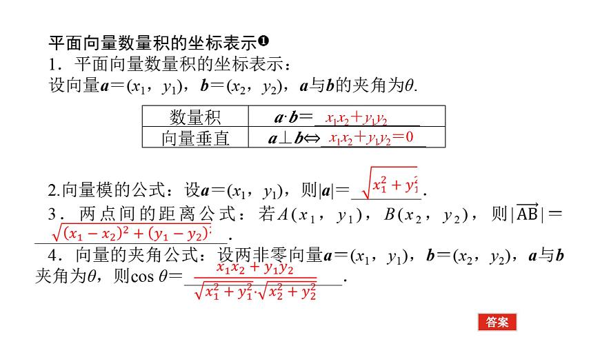 新人教版高中数学必修第二册-6.3.5平面向量数量积的坐标表示（课件）第3页