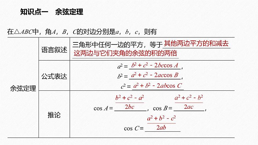 新人教版高中数学必修第二册-6.4.3 第1课时 余弦定理【课件】第5页