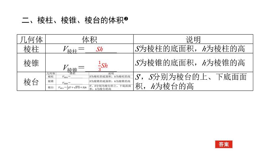 新人教版高中数学必修第二册-8.3.1棱柱、棱锥、棱台的表面积和体积（课件）第5页