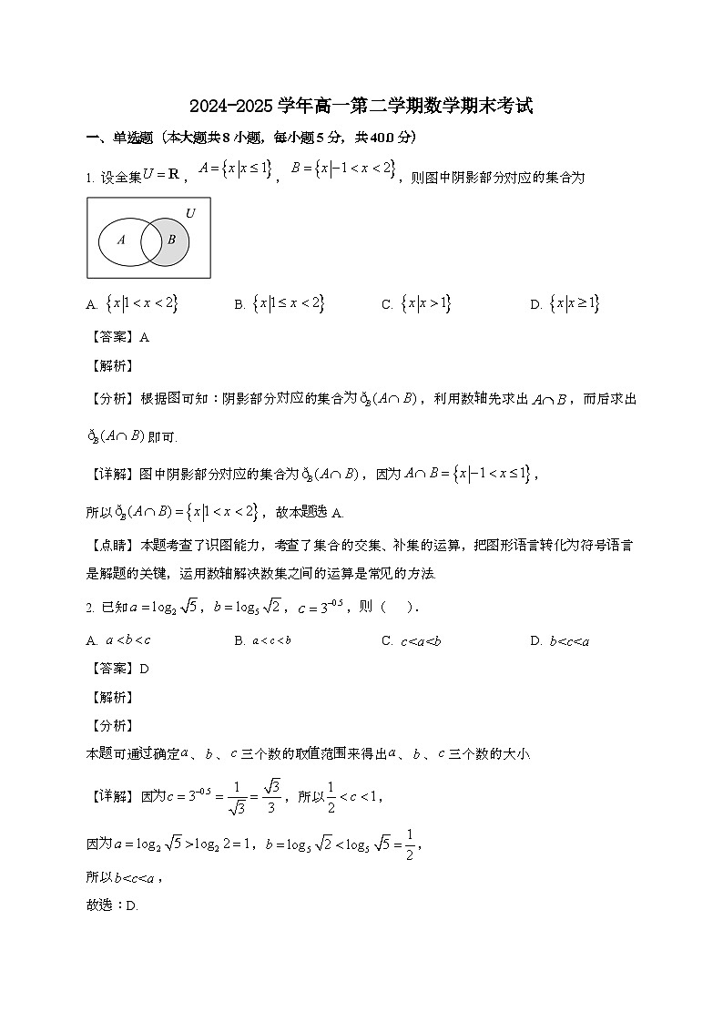 福建福州第十五中学2024~2025学年高一下册期末考试数学试题[含解析]第1页