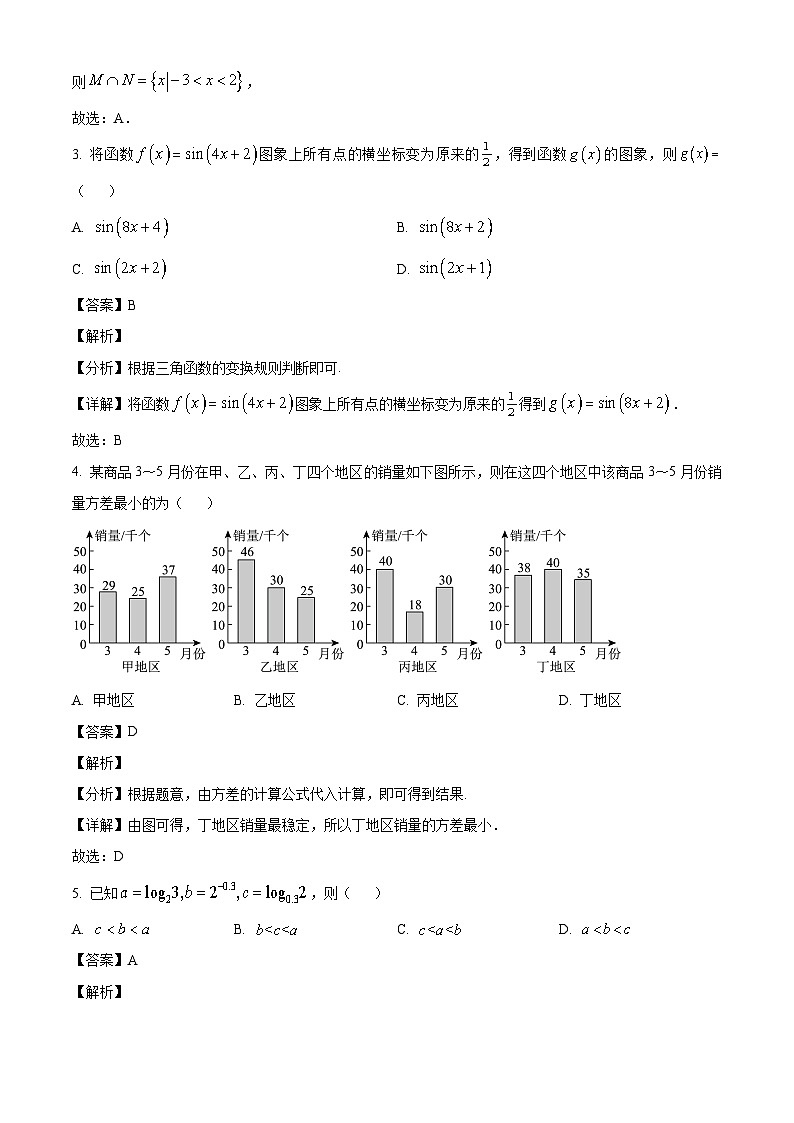 云南省楚雄彝族自治州2023-2024学年高一下学期期末教育学业质量监测数学试题（解析）第2页
