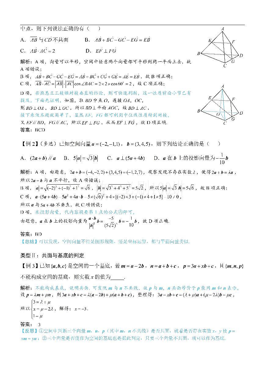 第1节 空间向量的基本运算（方法册+习题册）第2页