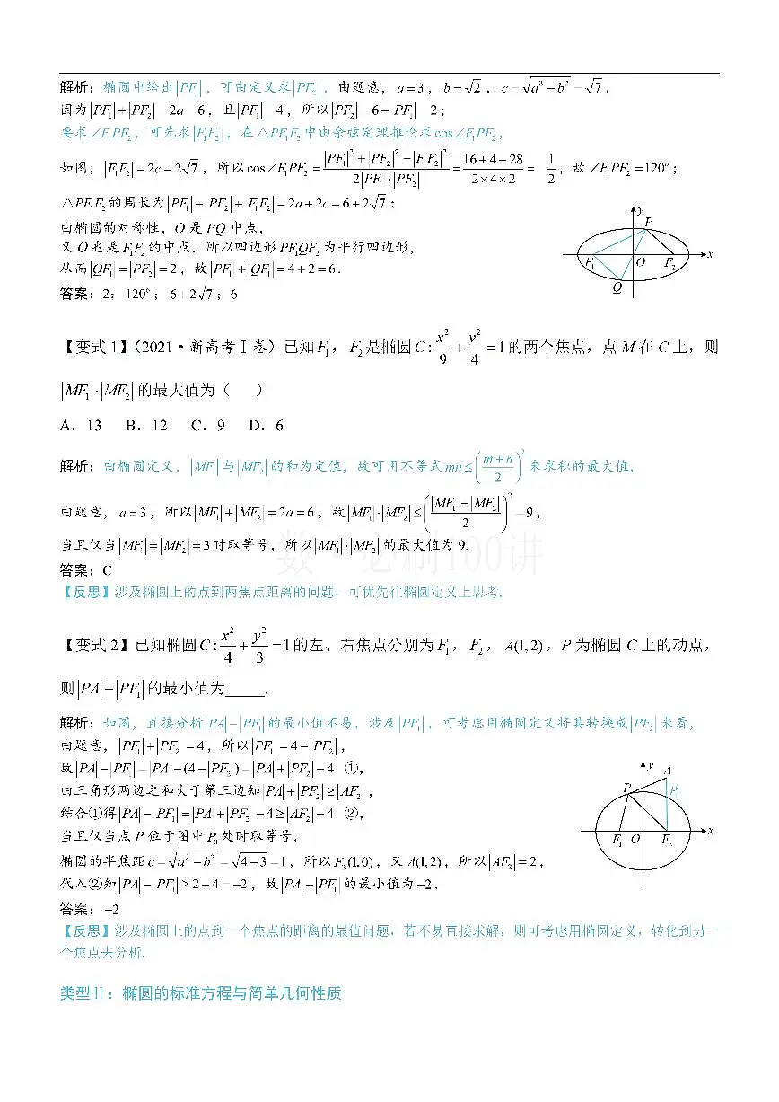 第1节 椭圆的定义、标准方程及简单几何性质（方法册+习题册）第2页