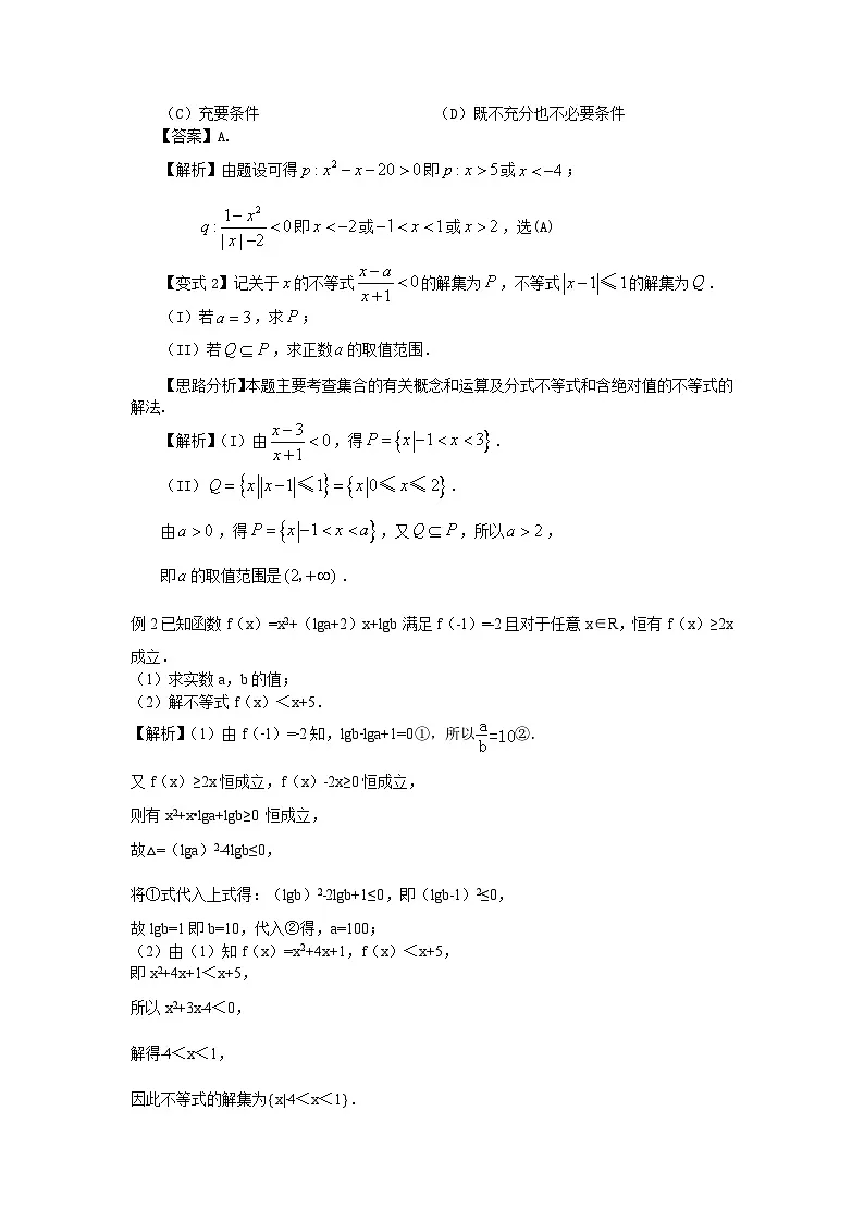 （通用）2026高考数学重难点讲练－不等式(基础)+巩固练习（附解析）第2页
