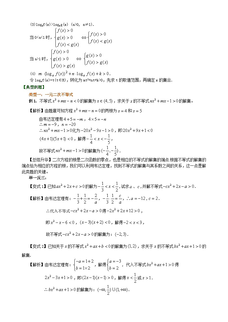 （通用）2026高考数学重难点讲练－不等式的解法+巩固练习（附解析）第3页