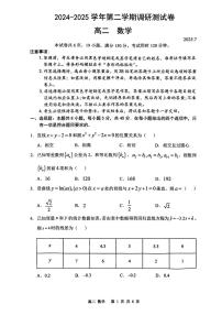 广东深圳2024-2025学年高二下学期期末调研测试数学试题+答案