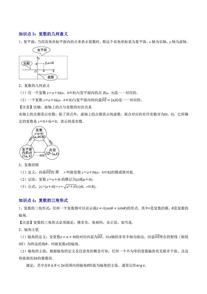 专题04 复数(4重点+10题型+复习提升)(原卷版)第3页
