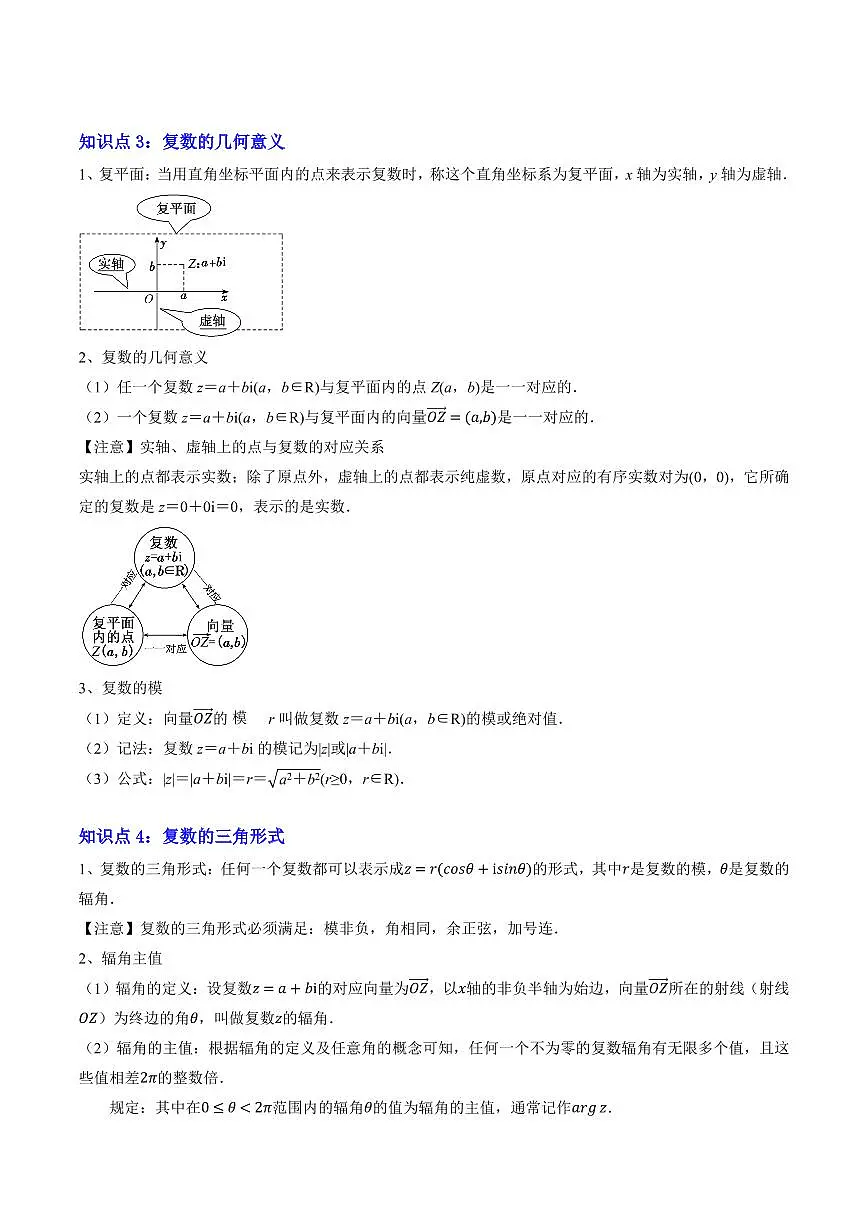 专题04 复数(4重点+10题型+复习提升)(解析版)第3页
