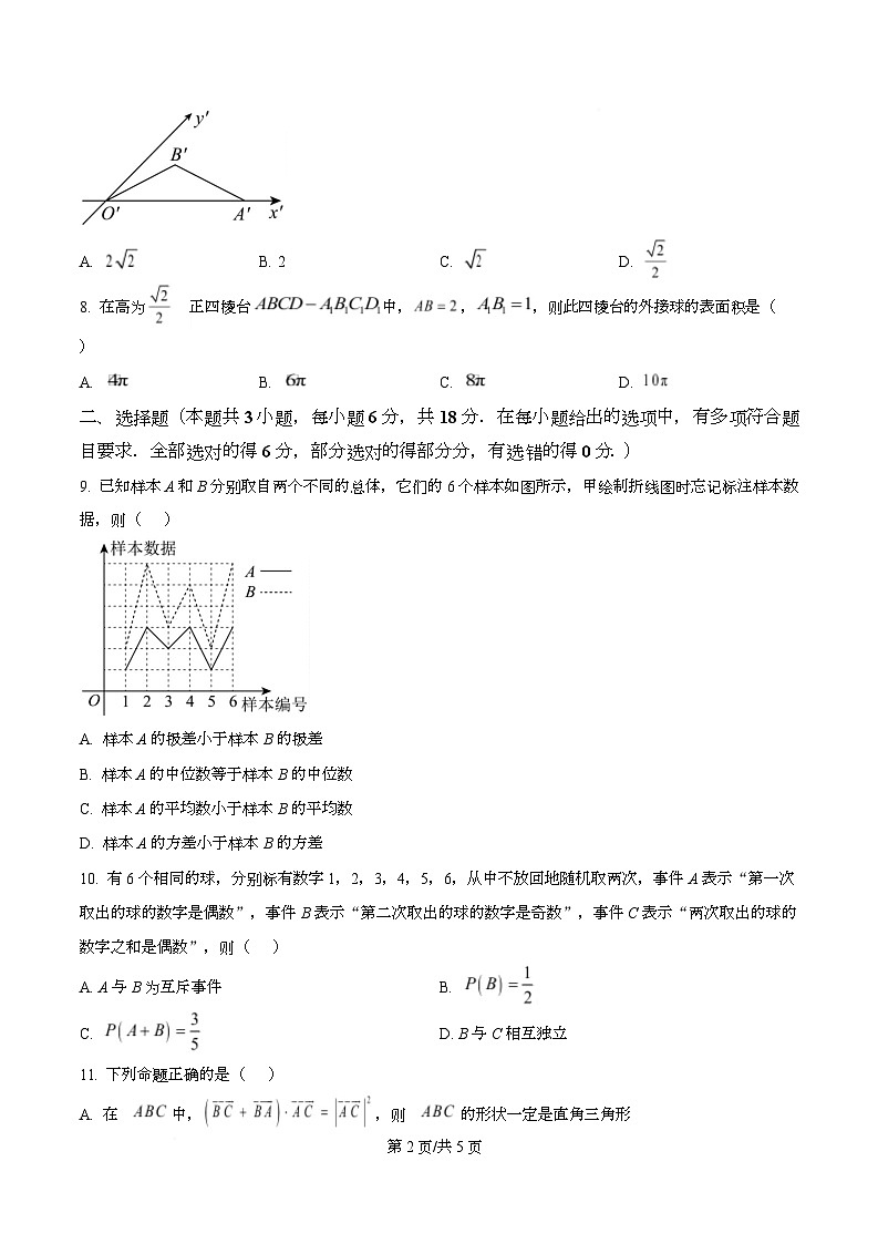 湖南省长沙市湖南师范大学附属中学2024-2025学年高一下学期期末考试数学卷  Word版无答案第2页