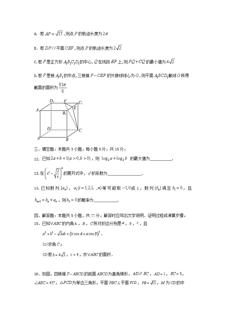 湖南省娄底市涟源市部分学校2025届高三数学上学期12月月考试题第3页