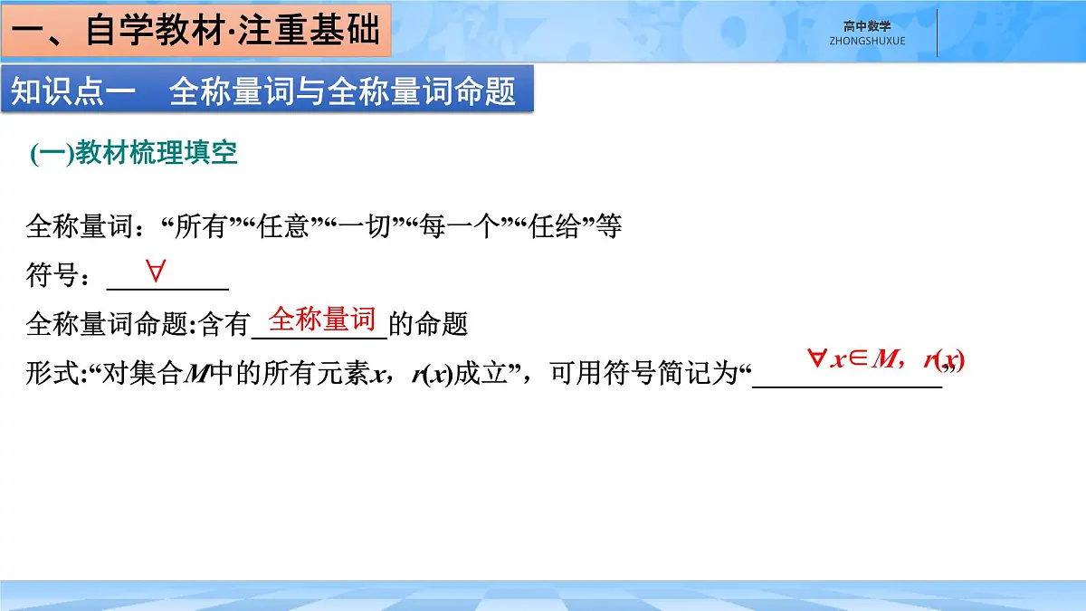 人教B版高中数学必修1 1-2-1《命题与量词》课件第4页