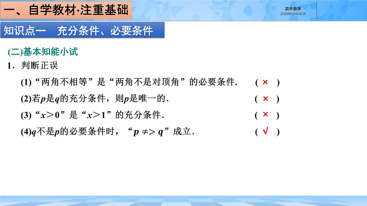 人教B版高中数学必修1 1-2-3《充分条件、必要条件》课件第5页