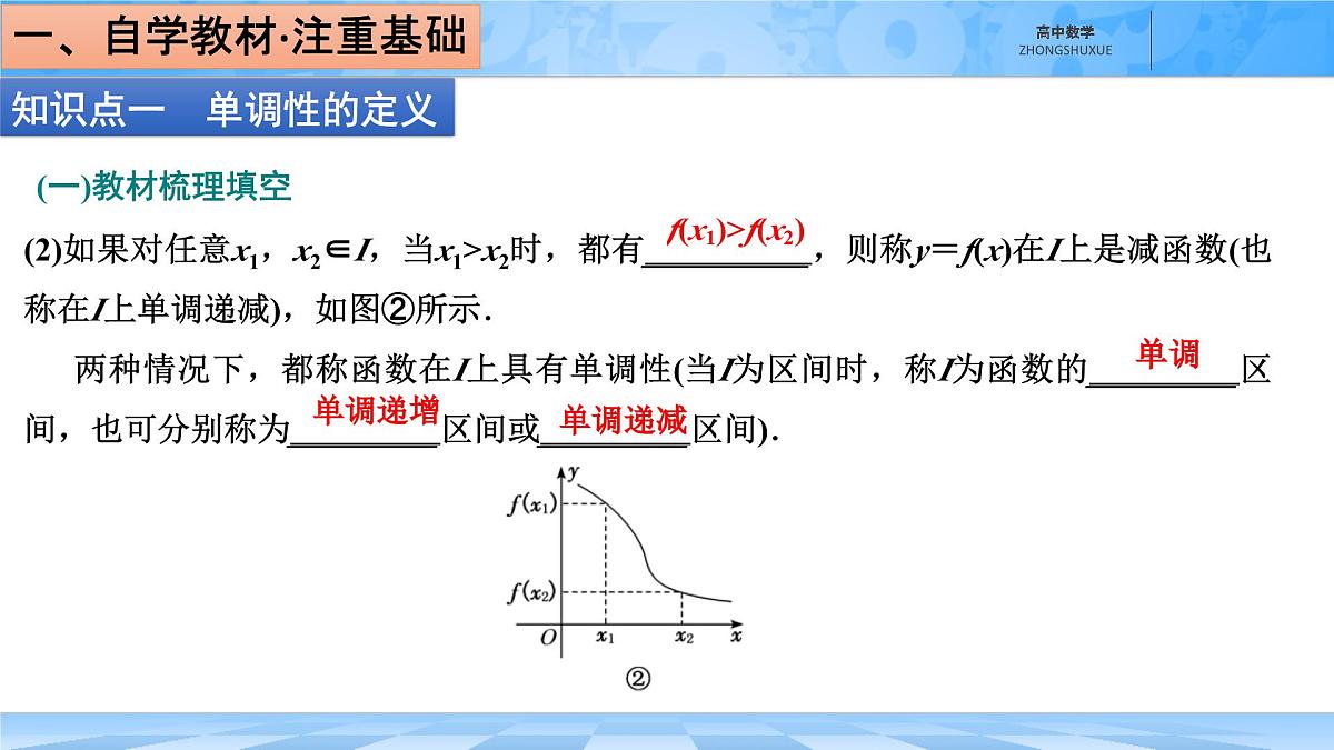人教B版高中数学必修1 3-1-2《函数的单调性》课件第5页