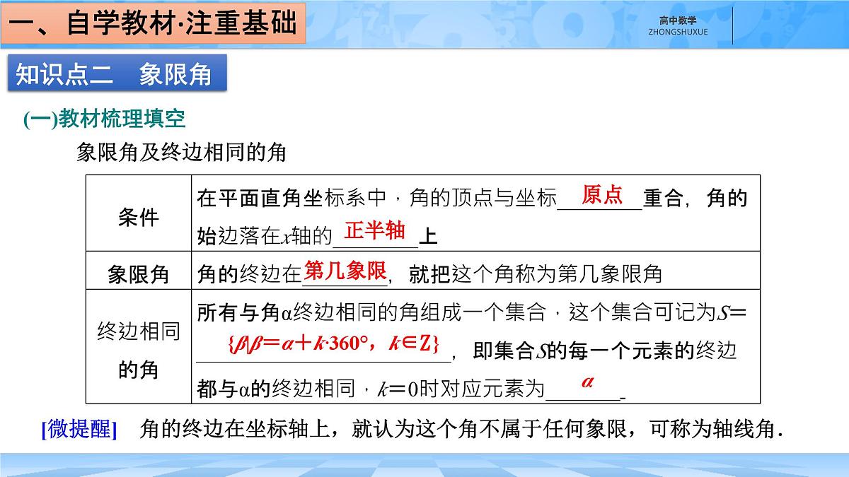 人教B版高中数学必修3 7-1-1《角的推广》 课件第8页