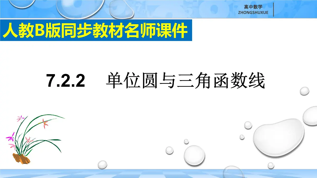 人教B版高中数学必修3 7-2-2《单位圆与三角函数线》课件第3页