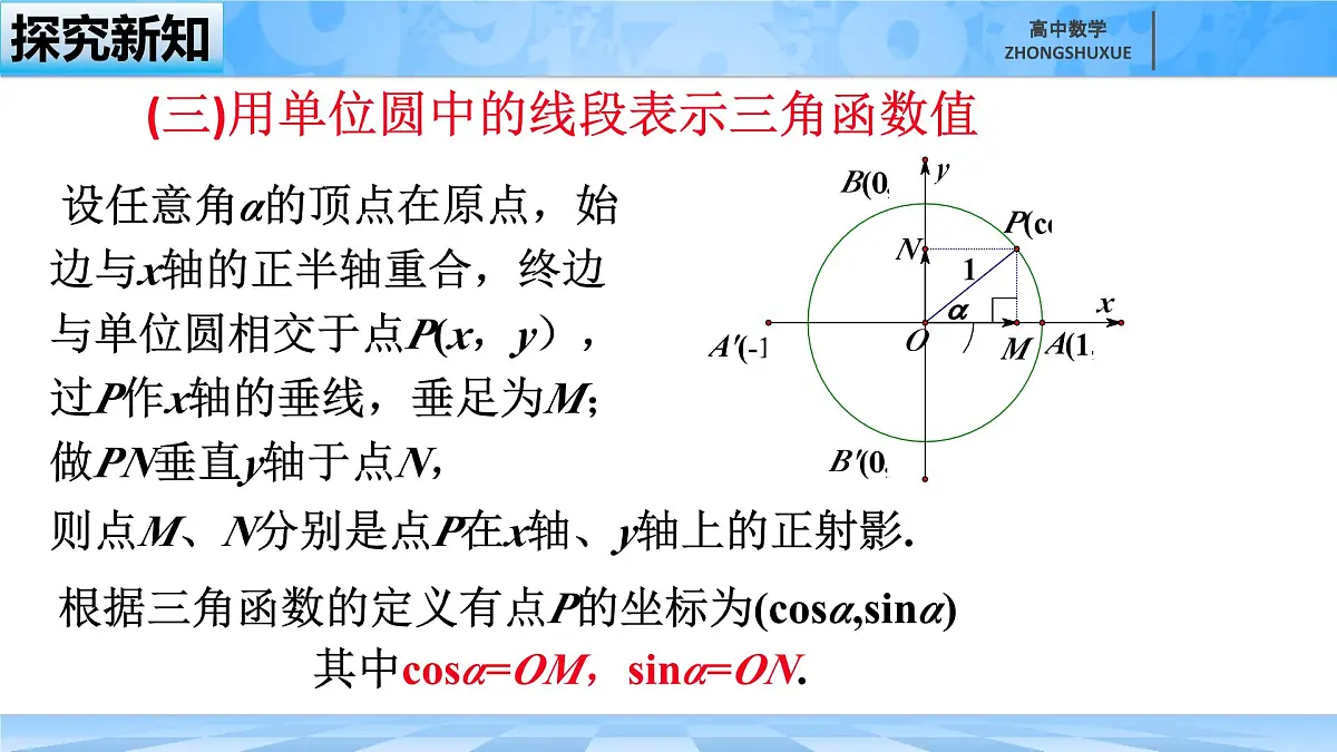 人教B版高中数学必修3 7-2-2《单位圆与三角函数线》课件第8页