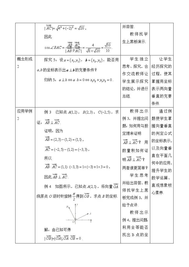 人教B版高中数学必修3 8-1-3《向量数量积的坐标运算》 教学设计第3页