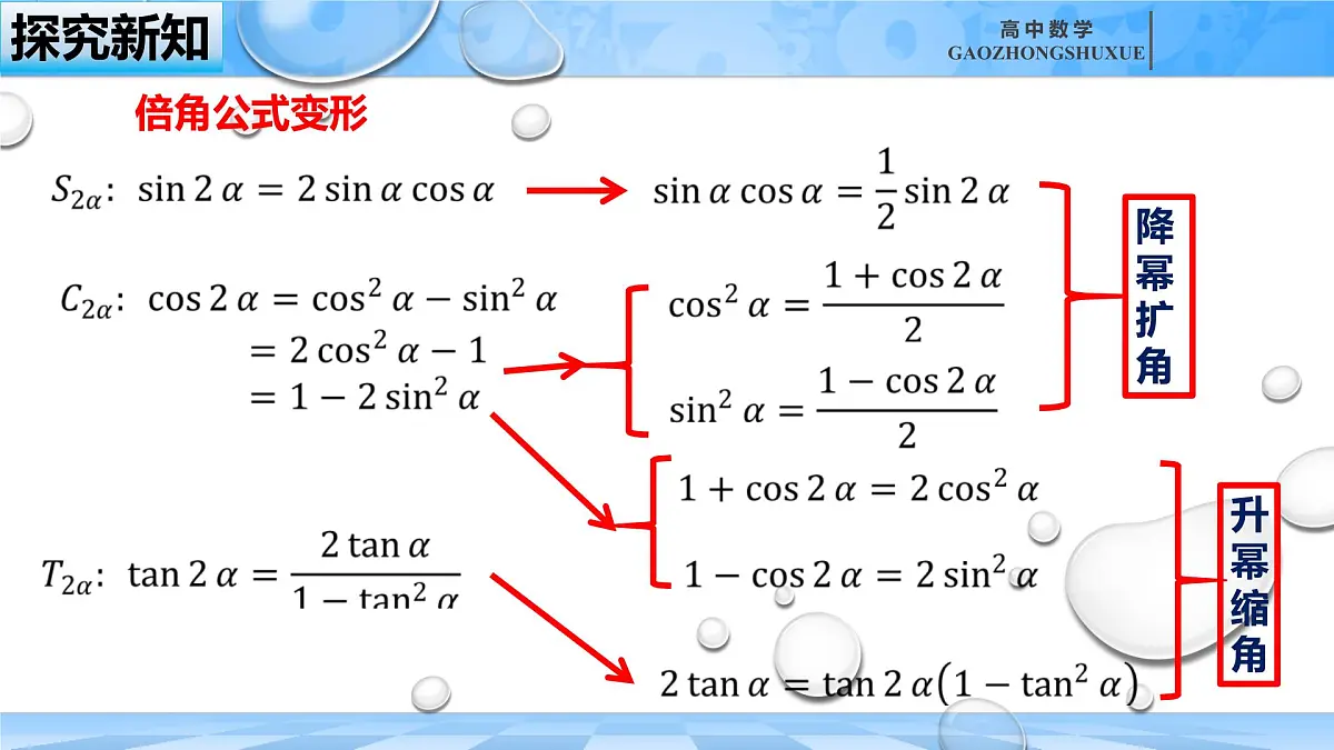 人教B版高中数学必修3 8-2-3《倍角公式（二）》课件第4页