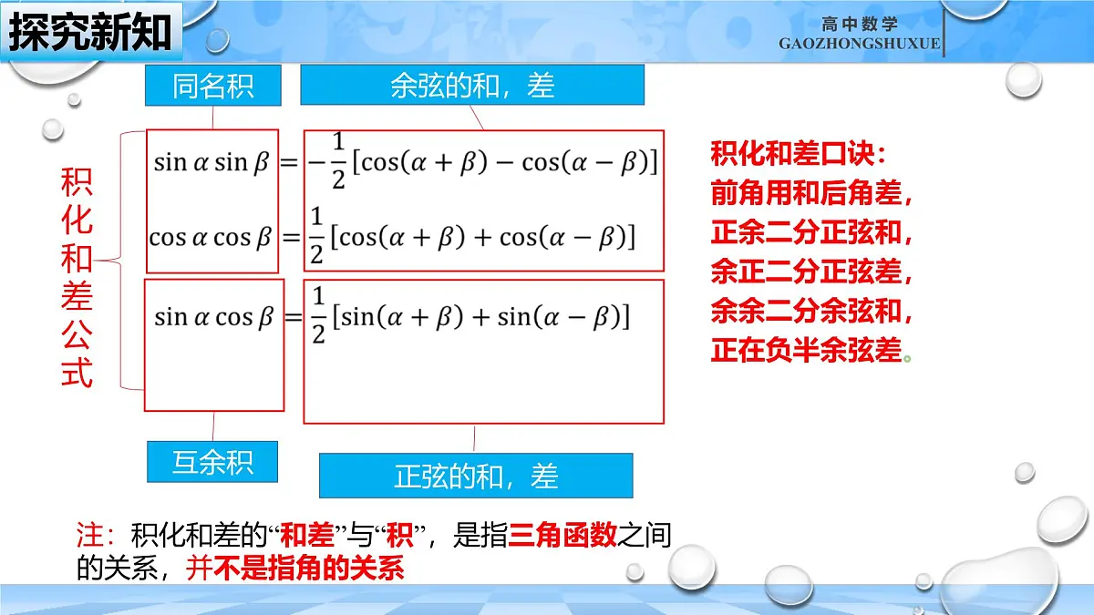人教B版高中数学必修3 8-2-4《三角恒等变换的应用（二）---三角函数的积化和差与和差化积》课件第8页