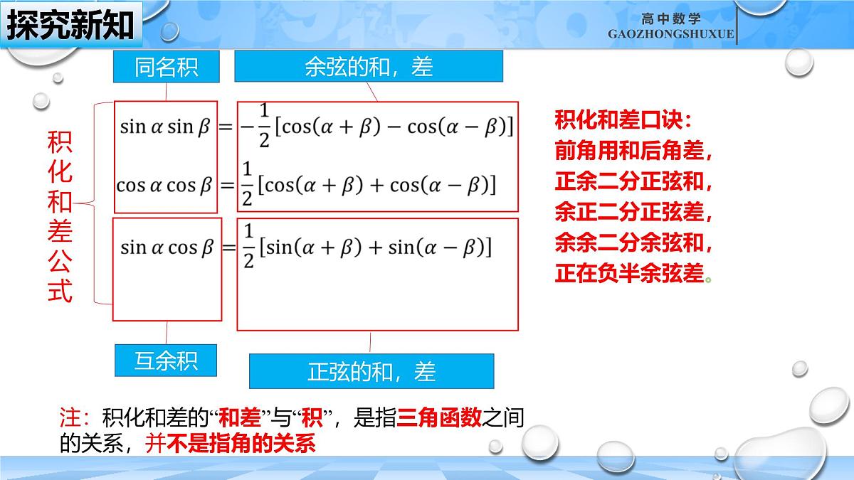 人教B版高中数学必修3 8-2-4《三角恒等变换的应用（二）---三角函数的积化和差与和差化积》课件第8页