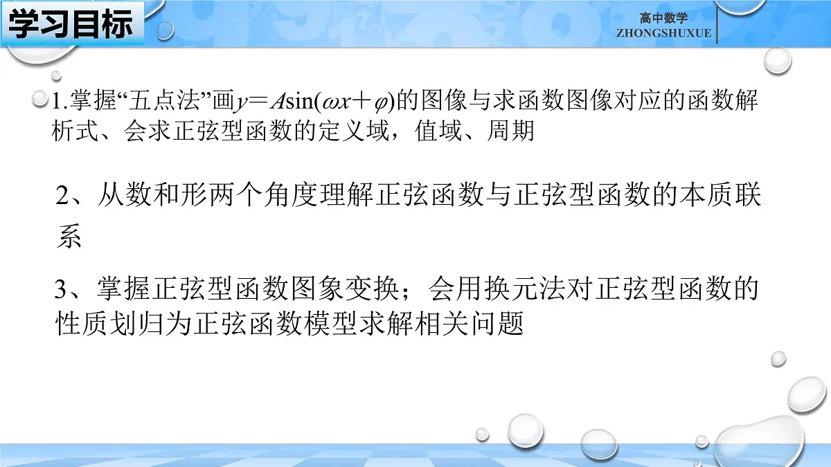 人教B版高中数学必修3 7-3-2《正弦型函数的性质与图形---第一课时》课件第4页