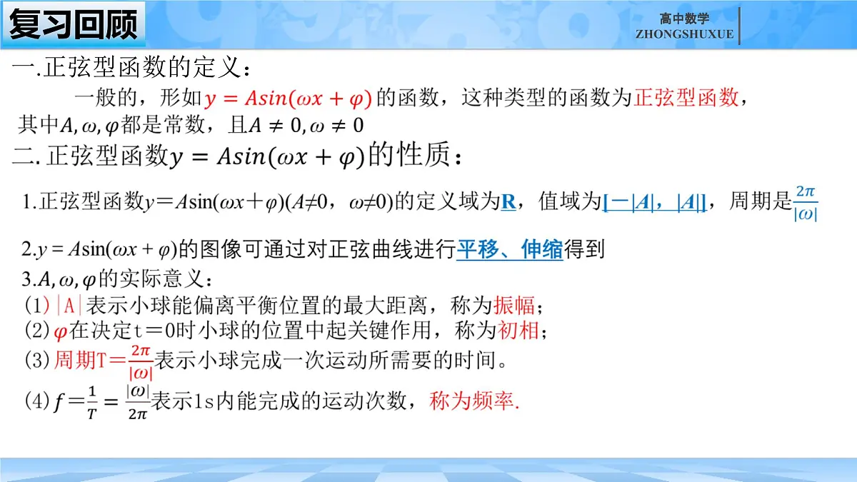 人教B版高中数学必修3 7-3-2《正弦型函数的性质与图形---第二课时》课件第1页