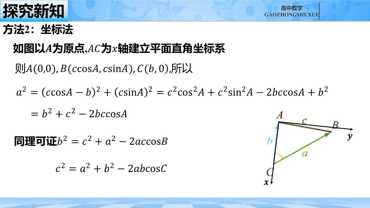 人教B版高中数学必修4 9-1-2《余弦定理—第一课时》课件第8页