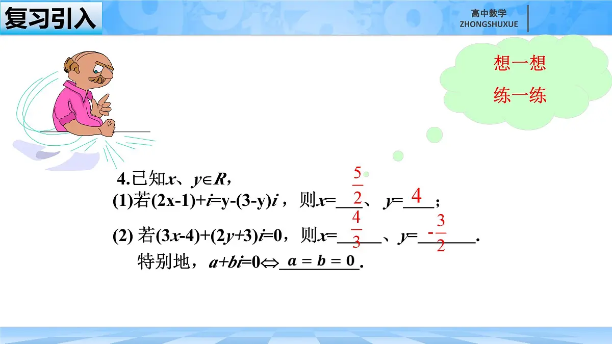 人教B版高中数学必修4 10-1-2《复数的几何意义》 课件第2页
