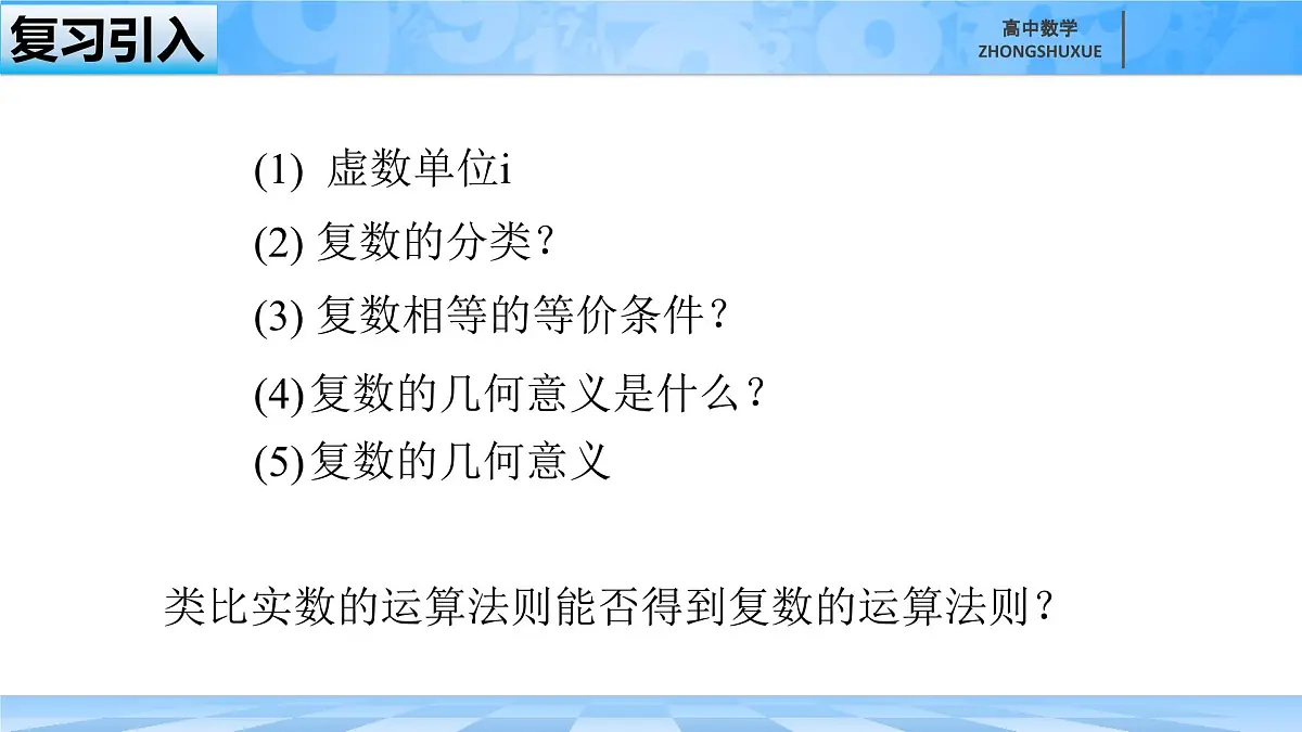 人教B版高中数学必修4 10-2-1《复数的加法与减法》 课件第1页
