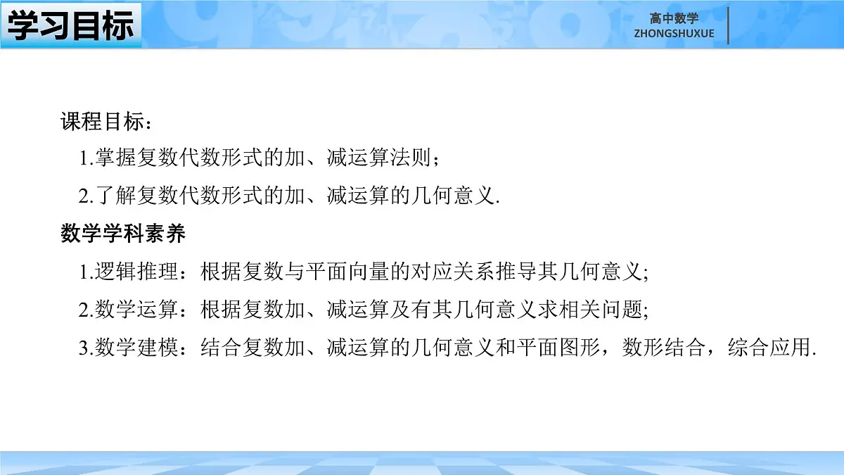 人教B版高中数学必修4 10-2-1《复数的加法与减法》 课件第4页