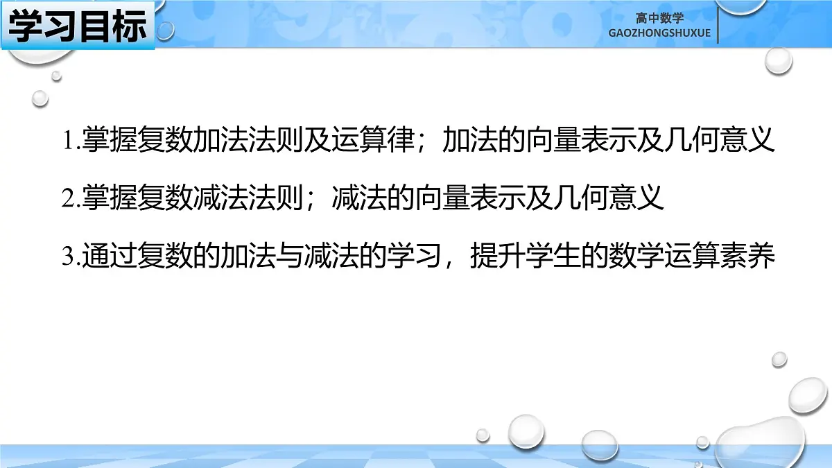 人教B版高中数学必修4 10-2-1《复数的加法与减法》-课件第3页
