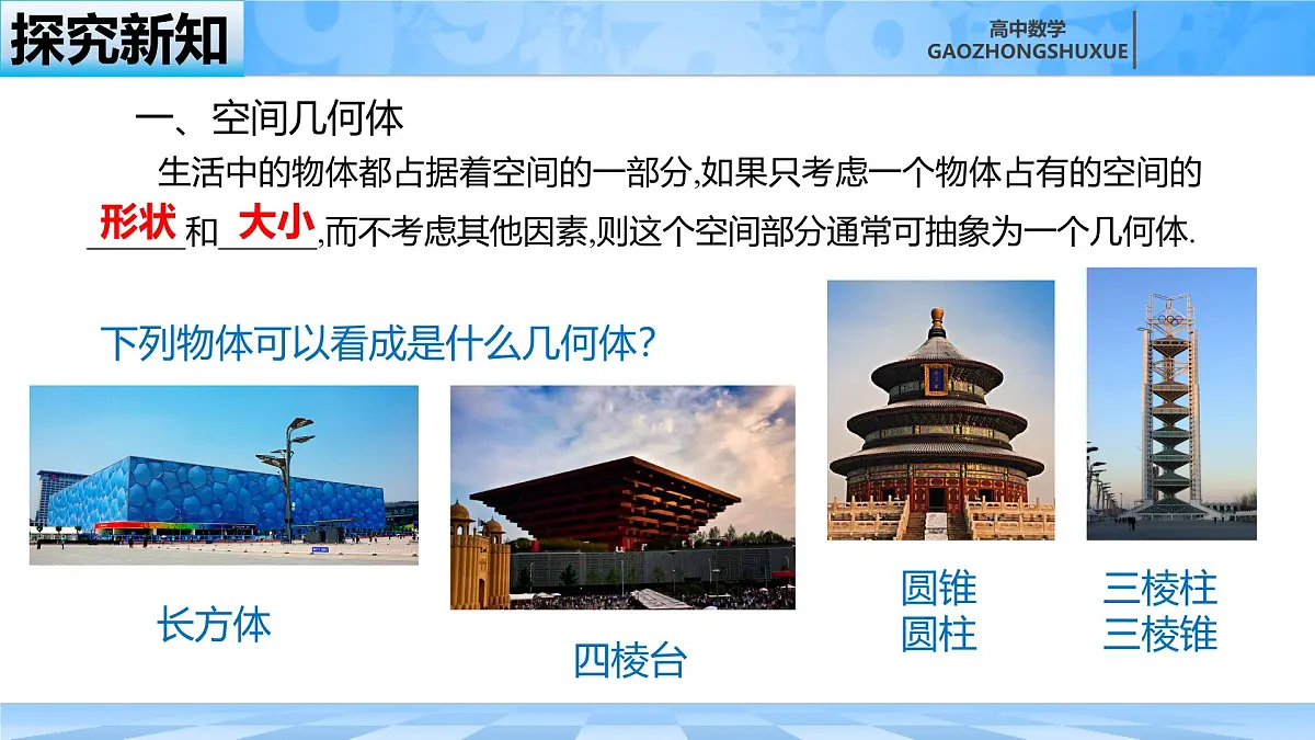 人教B版高中数学必修4 11-1-1《空间几何体与斜二测画法》课件第4页