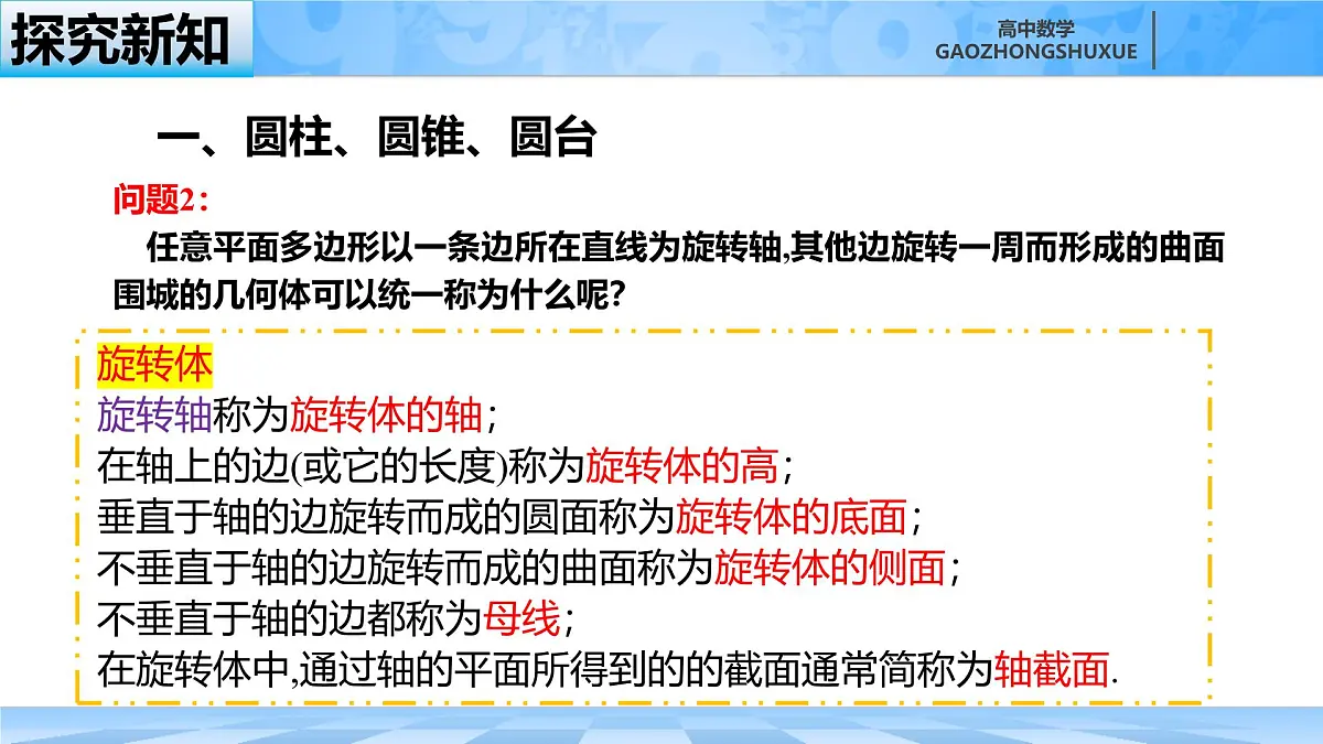 人教B版高中数学必修4 11-1-5《旋转体》-课件第6页
