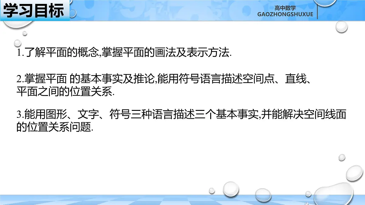 人教B版高中数学必修4 11-2《平面的基本事实与推论》 课件第3页