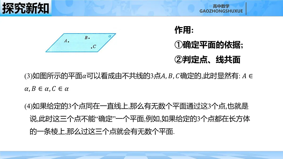 人教B版高中数学必修4 11-2《平面的基本事实与推论》 课件第8页