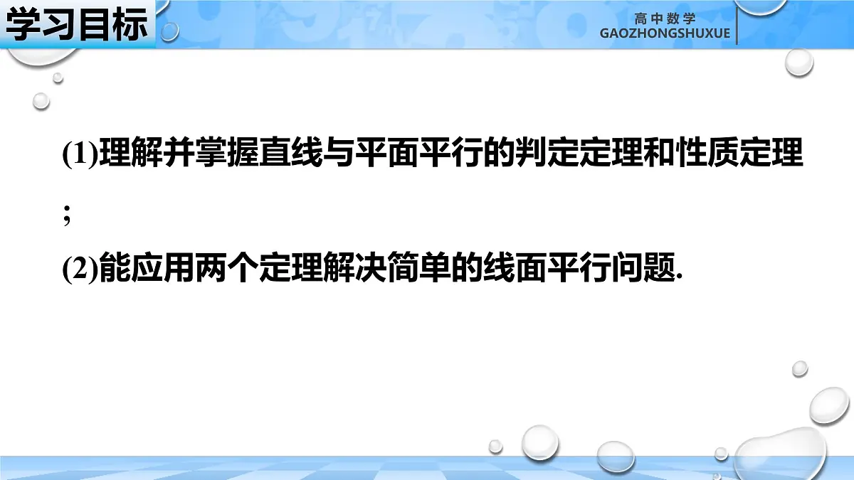 人教B版高中数学必修4 11-3-2《直线与平面平行---第1课时》课件第3页