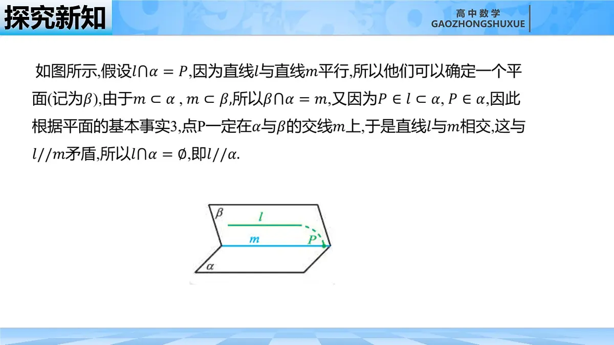 人教B版高中数学必修4 11-3-2《直线与平面平行---第1课时》课件第6页