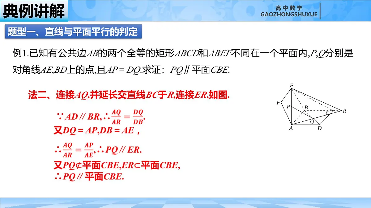 人教B版高中数学必修4 11-3-2《直线与平面平行---第2课时》课件第6页