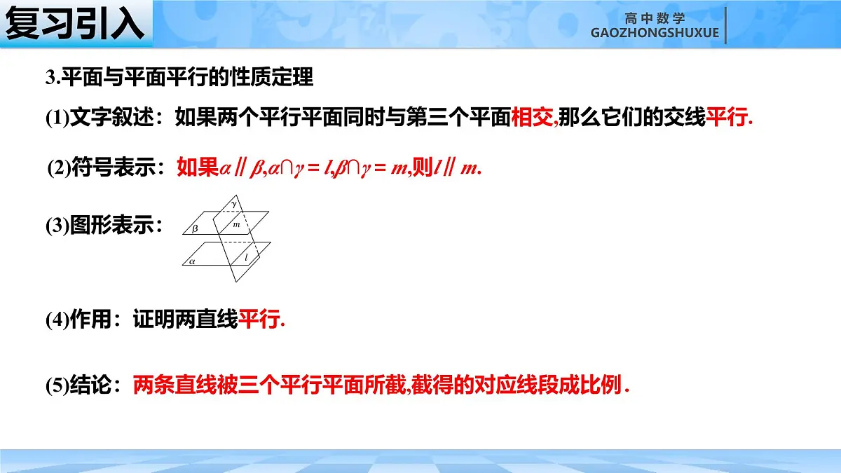 人教B版高中数学必修4 11-3-3《平面与平面平行---第2课时》课件第3页