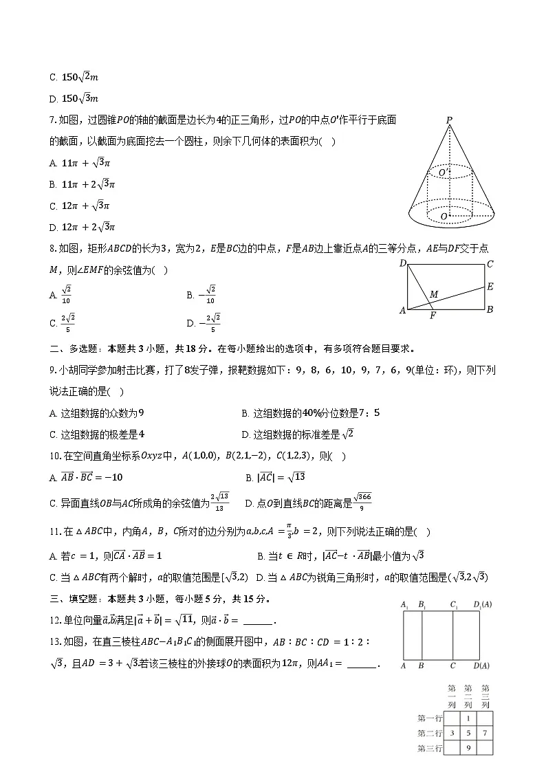 2024-2025学年吉林省长春市汽开三中高一（下）期末数学试卷（含答案）第2页